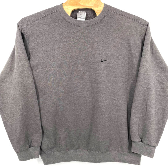 Nike Other - vintage 90s y2k nike small swoosh silver tag heather gray crewneck sweatshirt